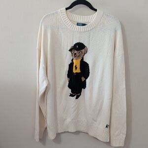 Polo Ralph Lauren Polo Bear Cotton Crewneck Sweater Preppy NEW Women's Size XXL